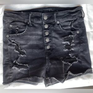 American Eagle Outfitters Black Distressed Jean Shorts
